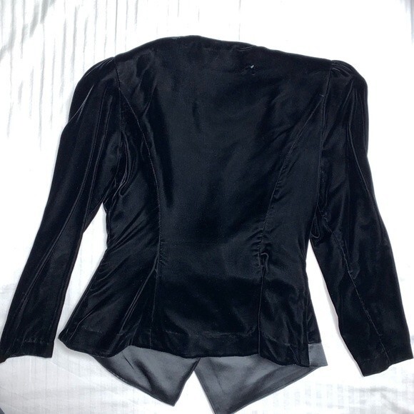 Vintage Christmas Holiday Black Velvet Satin Suit Set Women’s 8 Donna Morgan - Picture 5 of 11